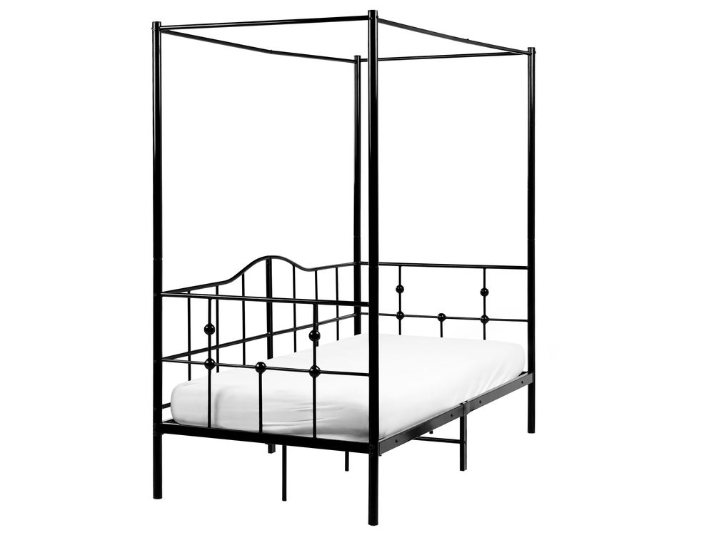 Himmelbett Metall ARTONNE 90 x 200 cm Schwarz