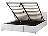 Ottoman Bed BOUSSE Velvet Light Grey 160 x 200 cm (EU King Size)