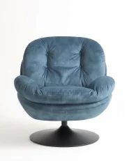 Poltrona girevole NOLVIK Velluto Blu scuro_1168276