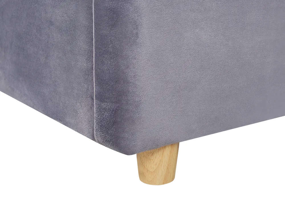 Bett mit Stauraum BATILLY Samtstoff Grau 160 x 200 cm_763513