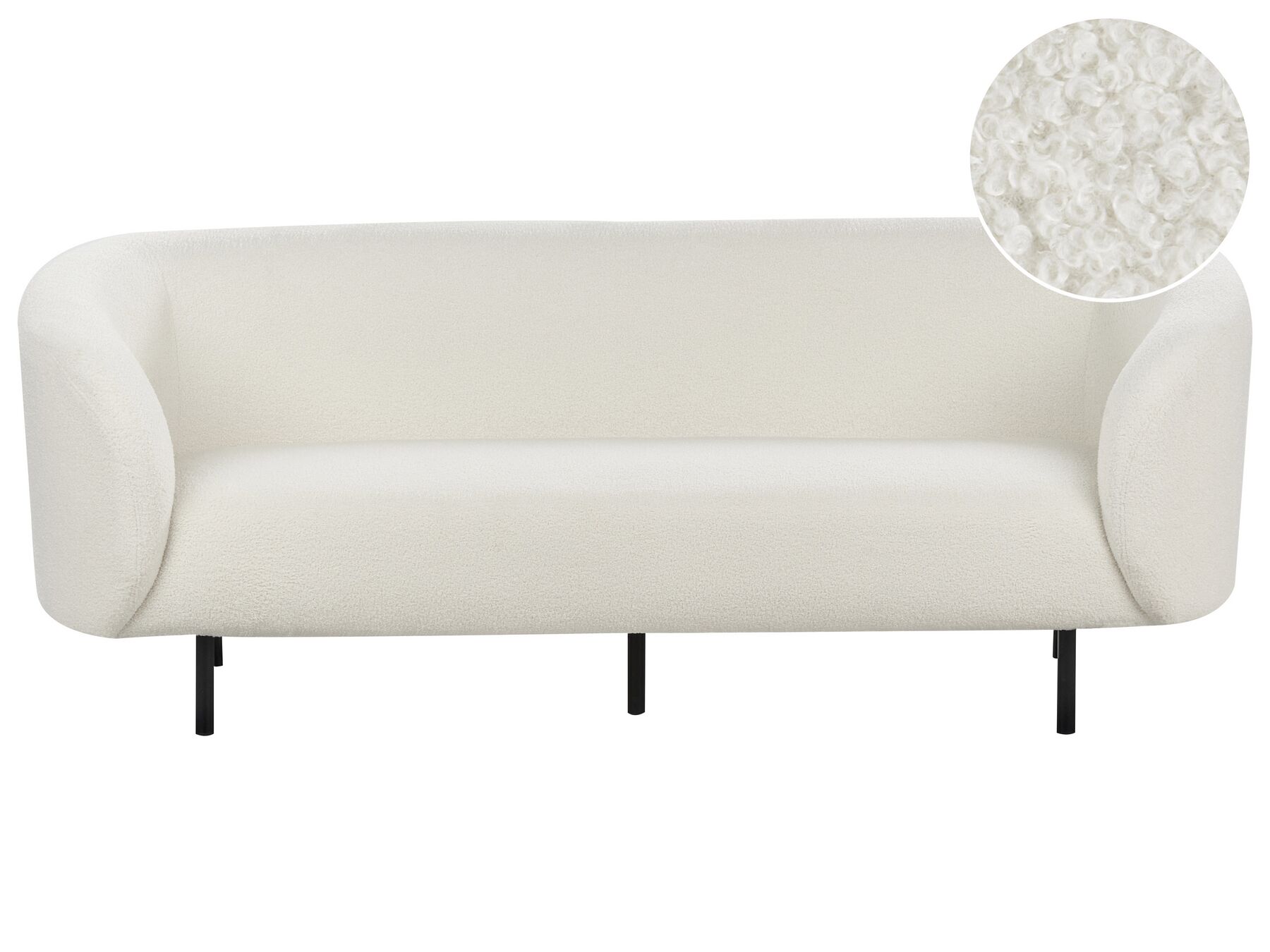 3-istuttava sohva buklee valkoinen/musta LOEN_920385