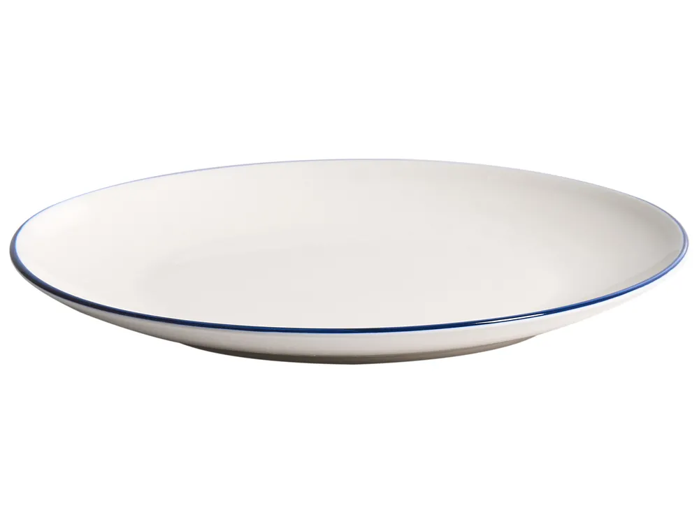 Zastawa stołowa 24-częściowa CUMIN Porcelana Złamana biel/ niebieski_1061852