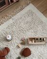 Cotton Shaggy Area Rug 140 x 200 cm Light Beige BITLIS_921389