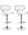 Set of 2 Bar Chairs CONWAY Swivel Faux Leather White