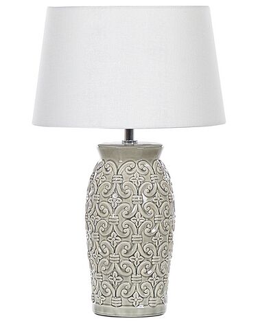 Ceramic Table Lamp Grey KHOPER 