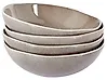Set of 4 Deep Plates COSTMARY Stoneware Grey 19 cm