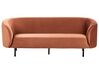 Sofa Set Samtstoff orange / schwarz 6-Sitzer LOEN_919744