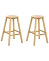 Set de 2 scaune de bar ANCELLE Bambus Maro deschis