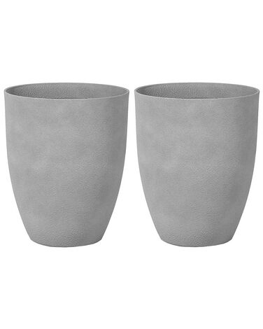 Set di 2 vasi grigio 43 x 43 x 52 cm CROTON