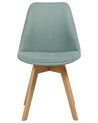 Conjunto de 2 sillas de comedor de poliéster verde claro/madera clara DAKOTA II_878103