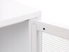 Mesh Door Steel Bedside Table White OSSETT_900505