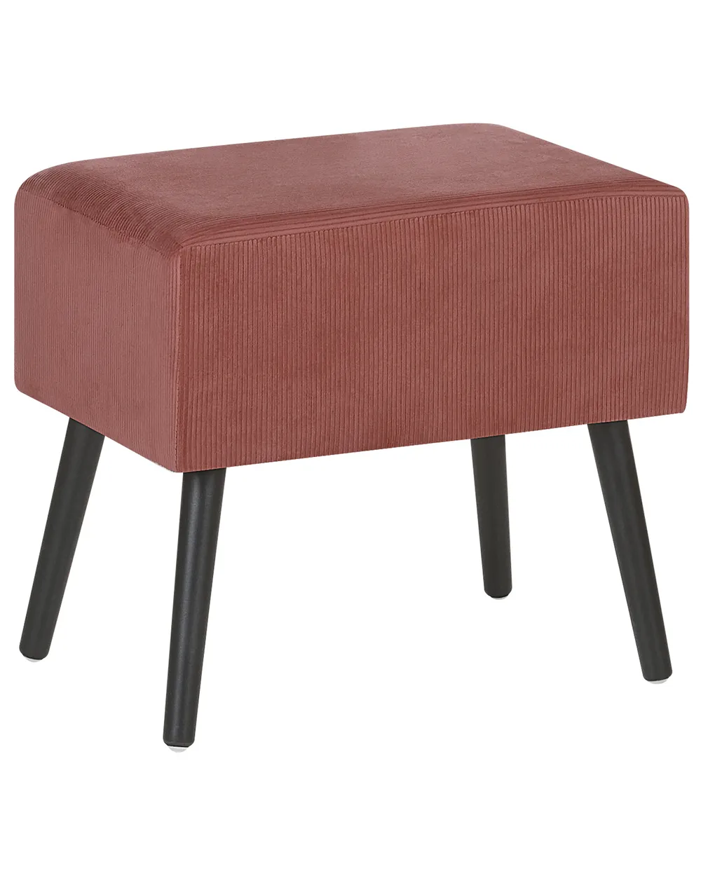 1 Drawer Bedside Table EUROSTAR Corduroy Pink_773664