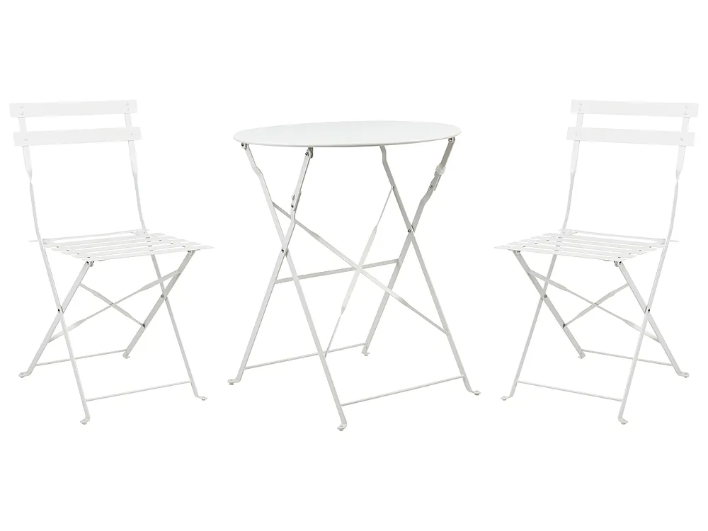 Bistro Set Folding FIORI Metal White_804825