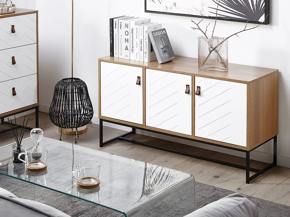 Schrank NUEVA Hellbraun / Weiss_1179602