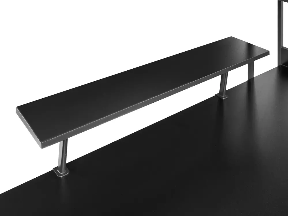 Biurko z nadstawką BILOXY 120 cm 64 cm z półkami Czarny_1044311
