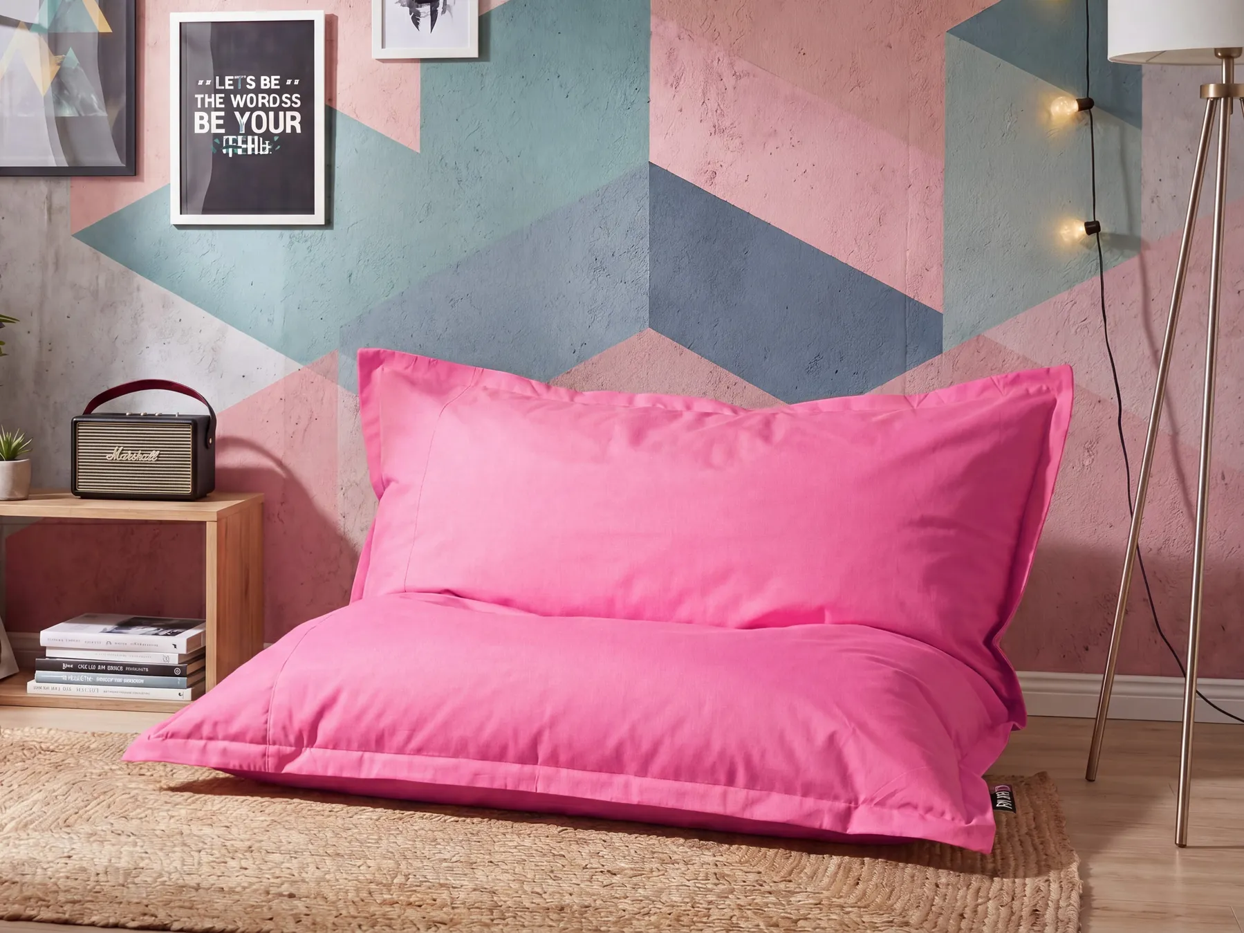 Bean Bag 600 L FUZZY 180 cm 230 cm Fuchsia Pink_765117