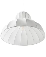 Pendant Lamp GOELETTE Faux Silk White_1008184