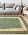 Teppich Jute grün / beige 160 x 230 cm geometrisches Muster Kurzflor KARAKUYU_903904