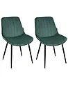 Set of 2 Dining Chairs DUBROVNIK Velvet Emerald Green