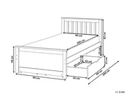 Bed with 4 Drawers OLENDON Pine Wood Brown 90 x 200 cm (EU Single)_1068448
