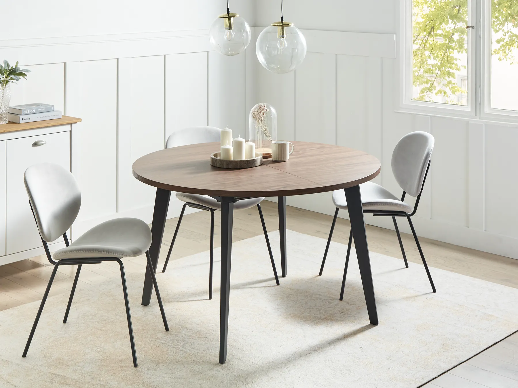 Extending Dining Table BOVINA Dark Brown 120/150 cm 120 cm_962089