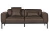 Sofa Set Leinenoptik / Kunstleder beige / dunkelbraun 5-Sitzer MALMOS_931600