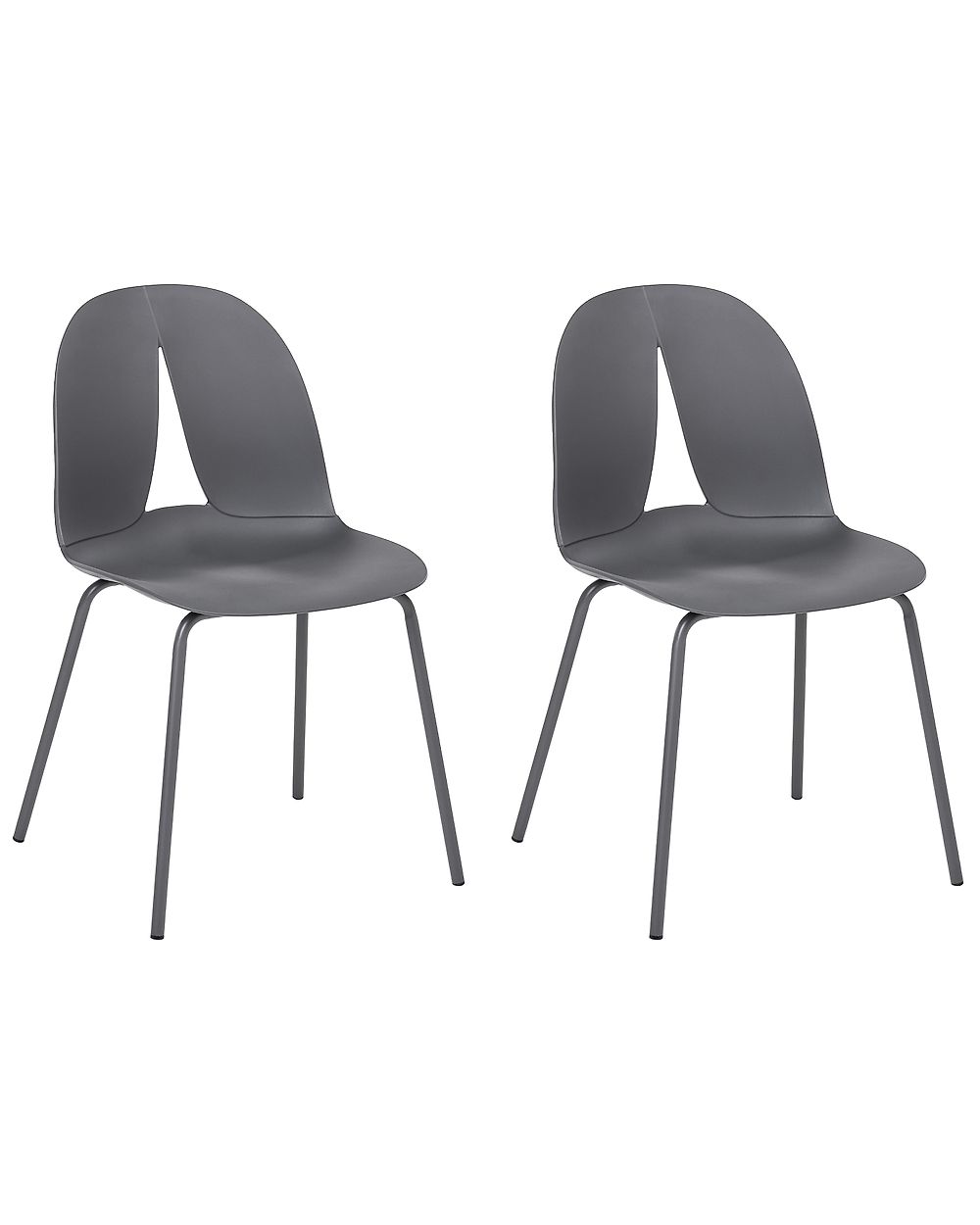 Set of 2 Garden Chairs BOLGHERI Armless Dark Grey