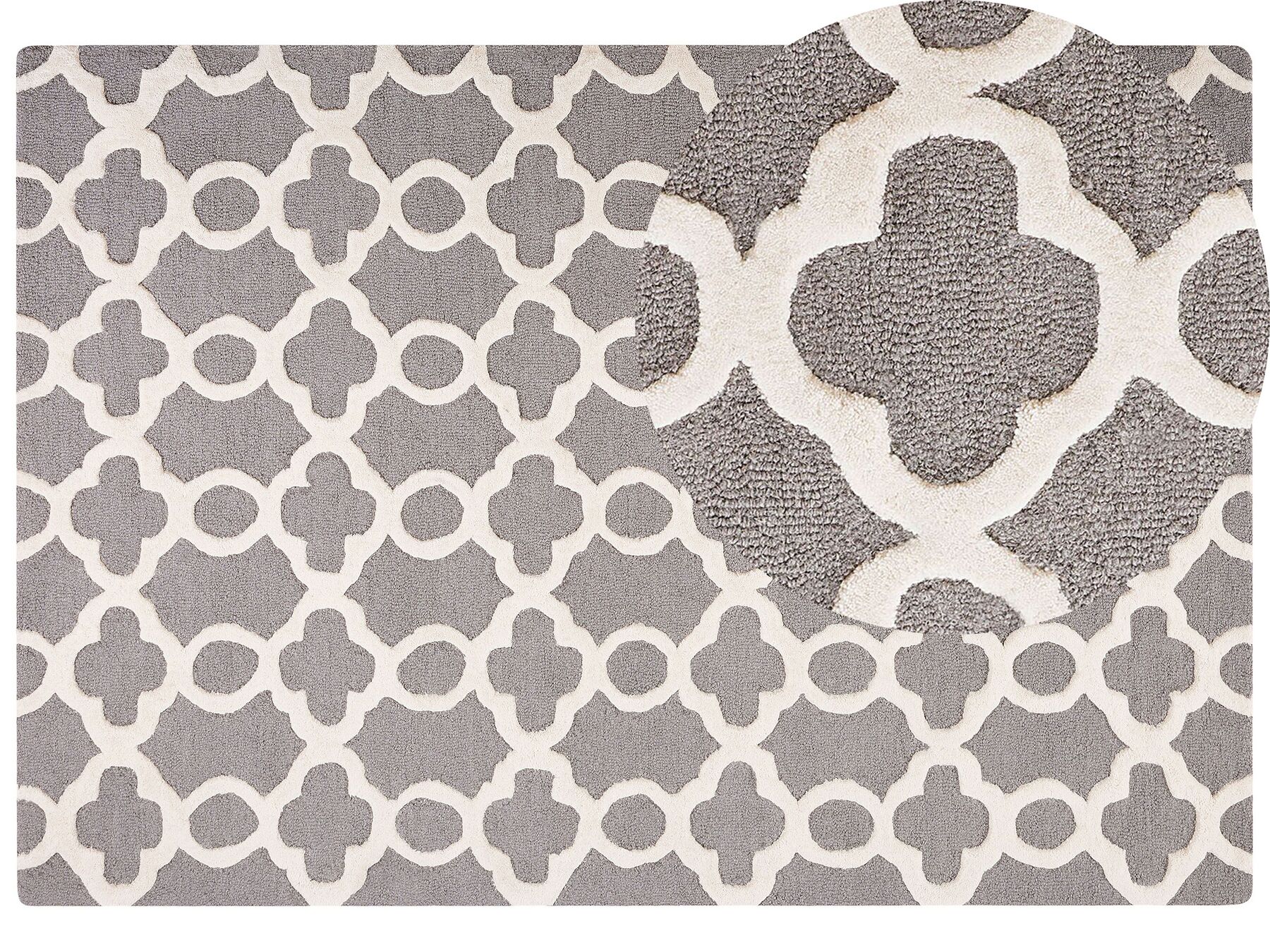 Šedý vlněný koberec v klasickém designu 200x230 cm ZILE_802935