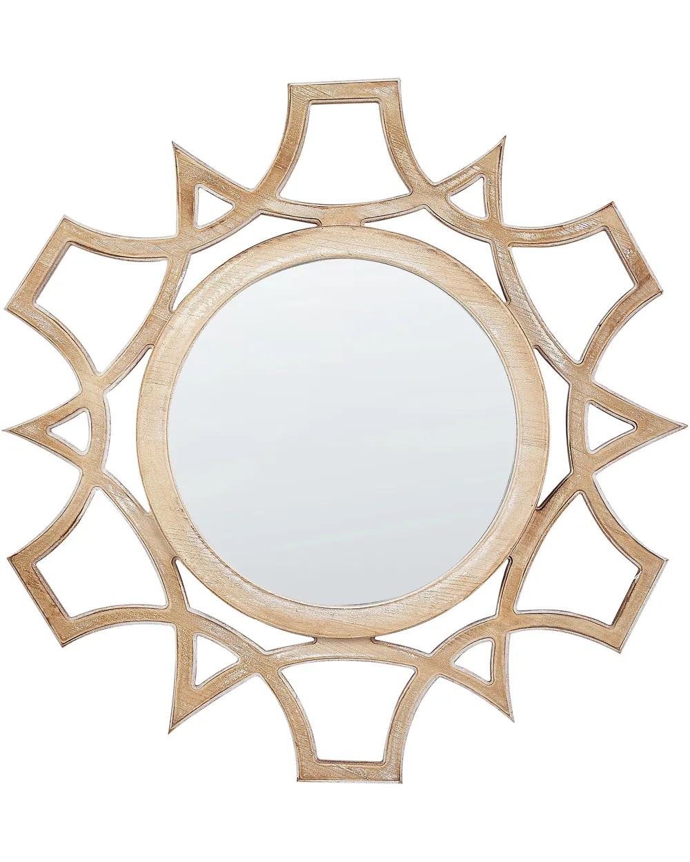 Wall Mirror ZAPOPAN 60 cm 60 cm Light Fir Wood