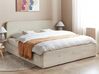 Łóżko z pojemnikiem tapicerowane 180 x 200 cm beżowe RENNES_702940