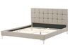 Faux Leather EU King Size Bed Taupe AMBERT_786663