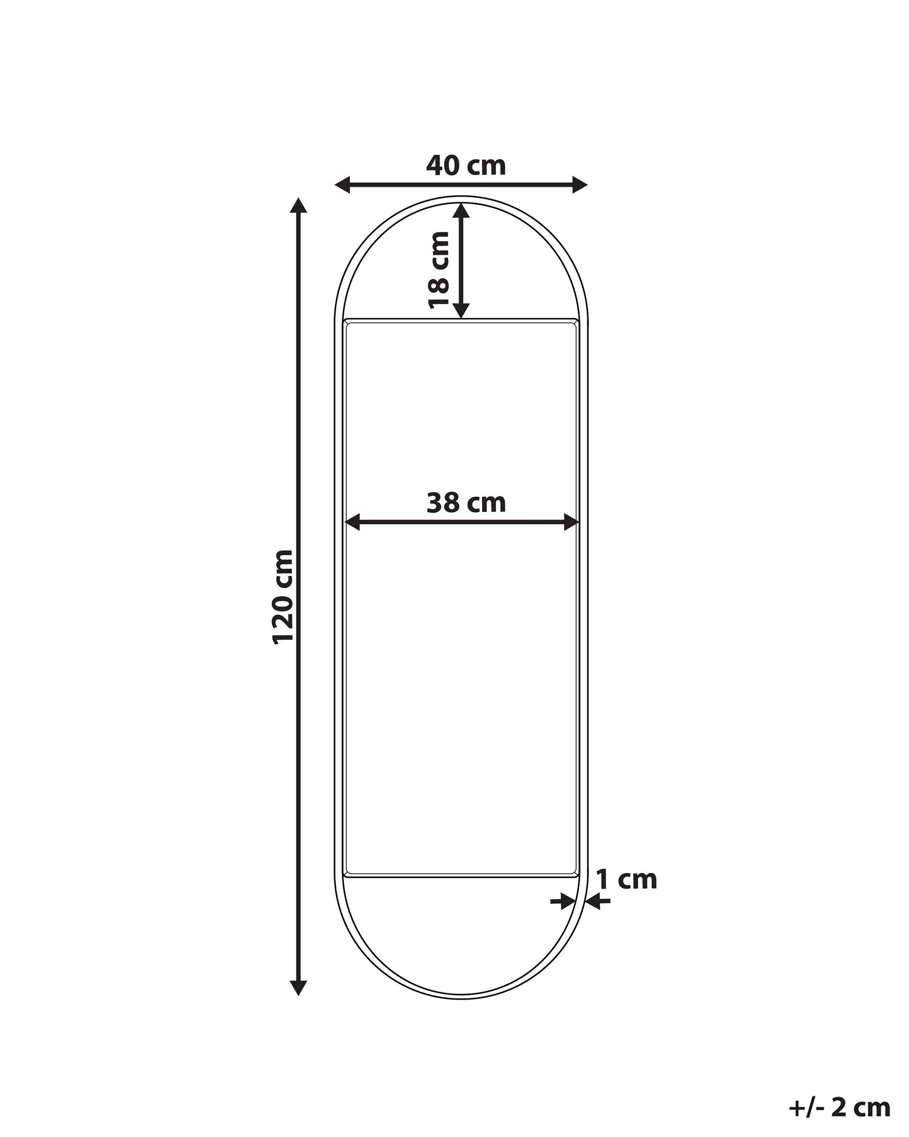 Wall Mirror VALLERY 40 cm 120 cm Metal Black_915550