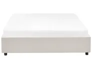 Bed with Storage Drawers without Headboard PRADES Fabric Light Beige 160 x 200 cm (EU King Size)_996139