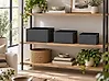 Set of 3 Boxes LARSA Faux Leather Graphite Grey