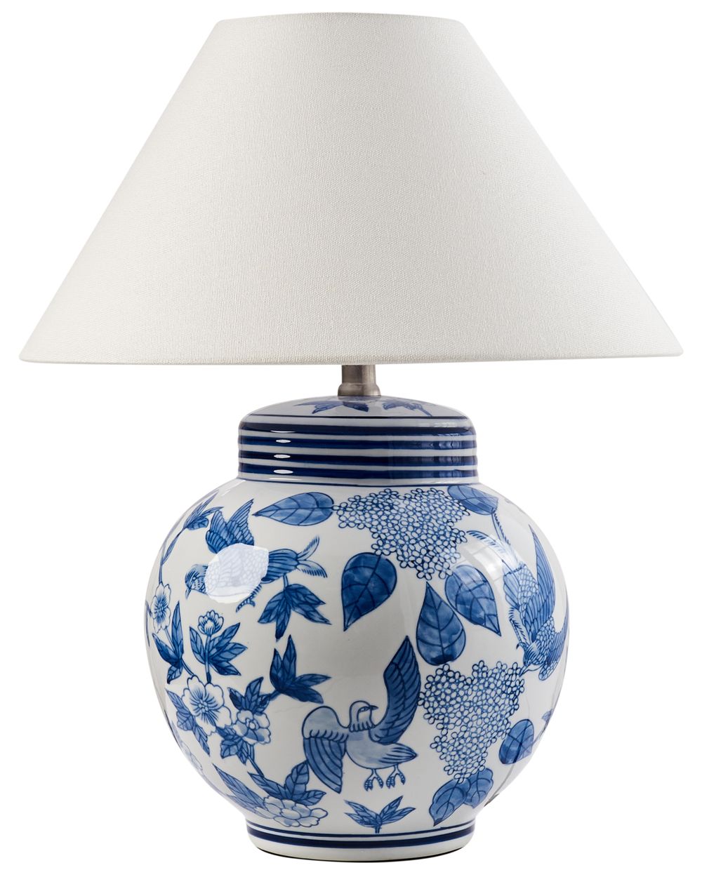 Lampe à poser ARUNCA Porcelaine Blanc/bleu