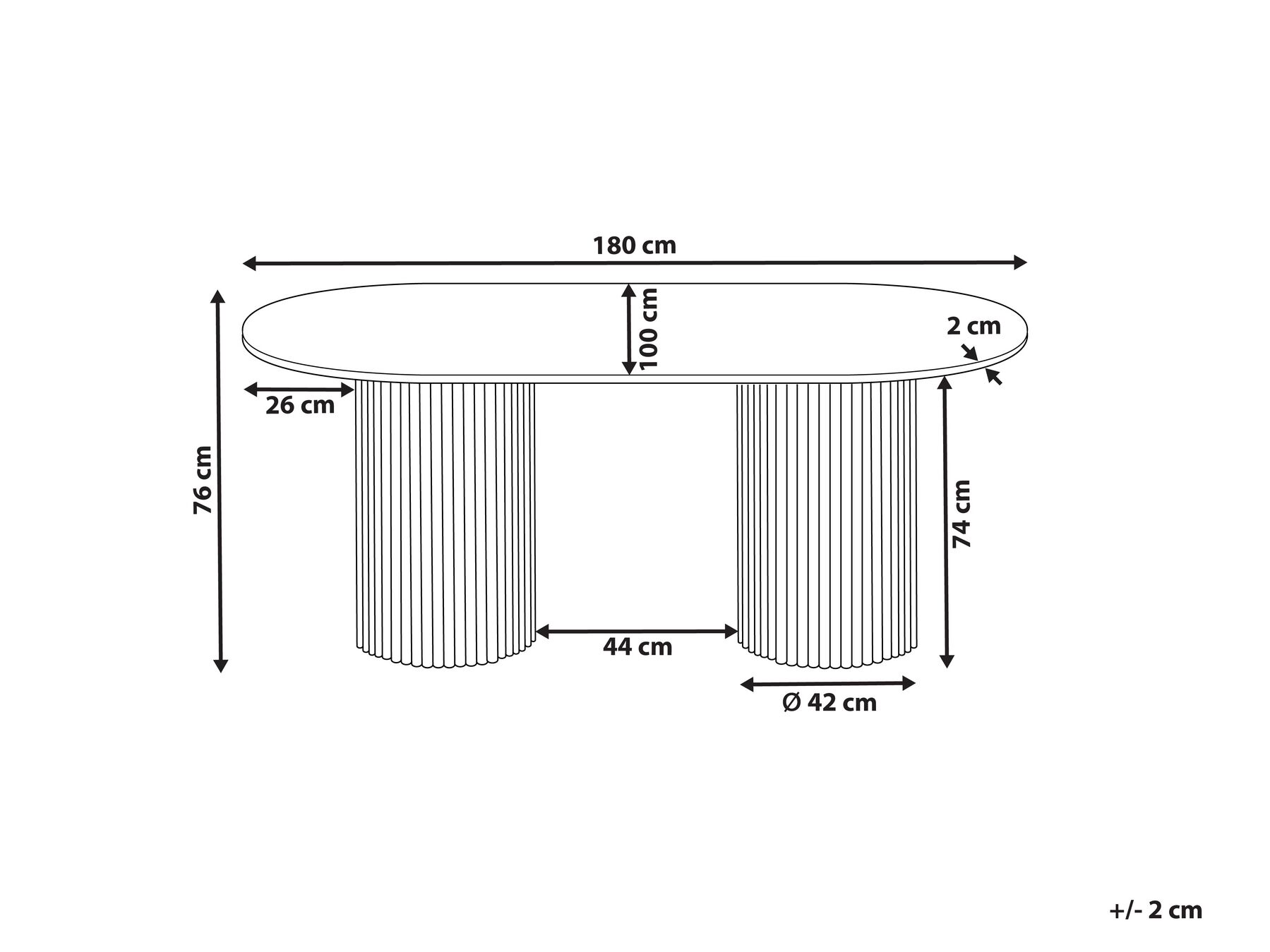 Oval Dining Table 180 x 100 cm Light Wood SHERIDAN_868109