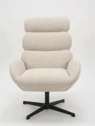 Swivel Armchair AALBORG Fabric Light Beige_1168211
