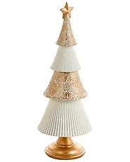 Set di 2 decorazioni natalizie ASPO 32/41 cm Albero di Natale Bianco sporco / Oro_1175715