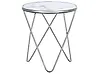 Side Table MERIDIAN Tempered Glass Marble/ Silver