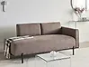 Chaise Longue SAVASSE Faux Linen Light Brown