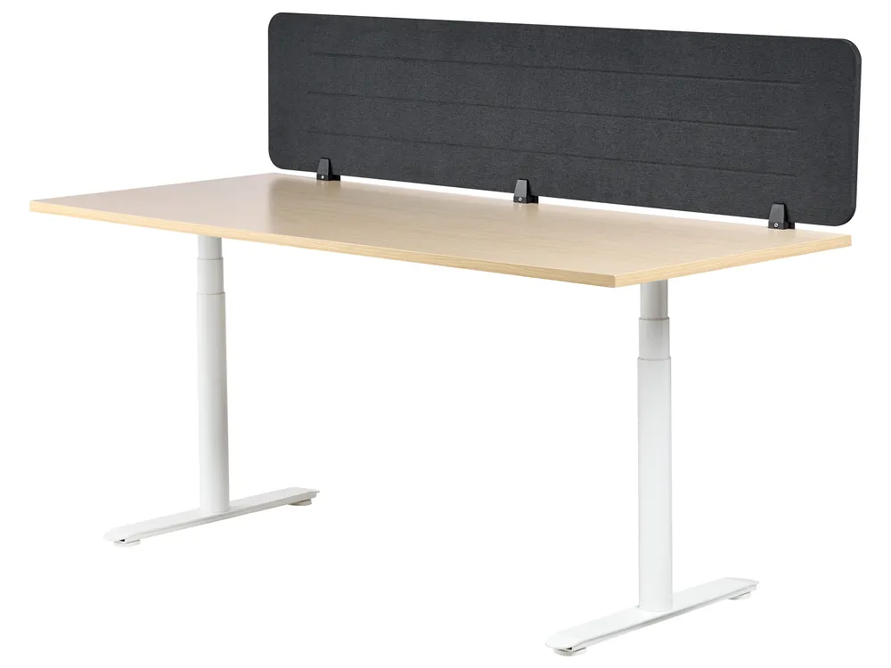 Desk Screen ZIGGY 180 x 40 cm Dark Grey_1015401