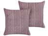 2 welurowe poduszki dekoracyjne geometryczny wzór 45 x 45 cm różowe SILYBUM_838361