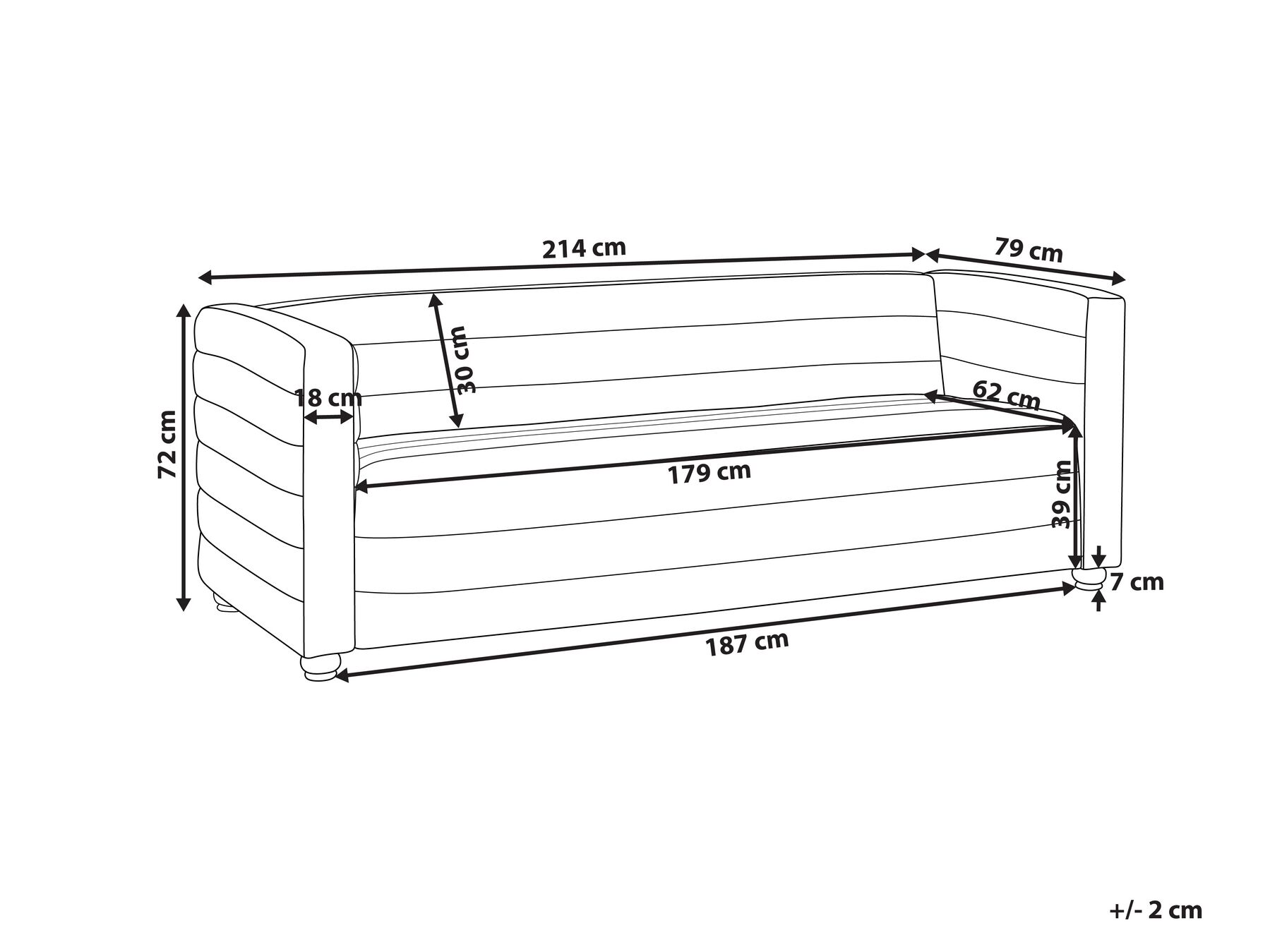 3 Seater Boucle Sofa Off-White HOFN_917447