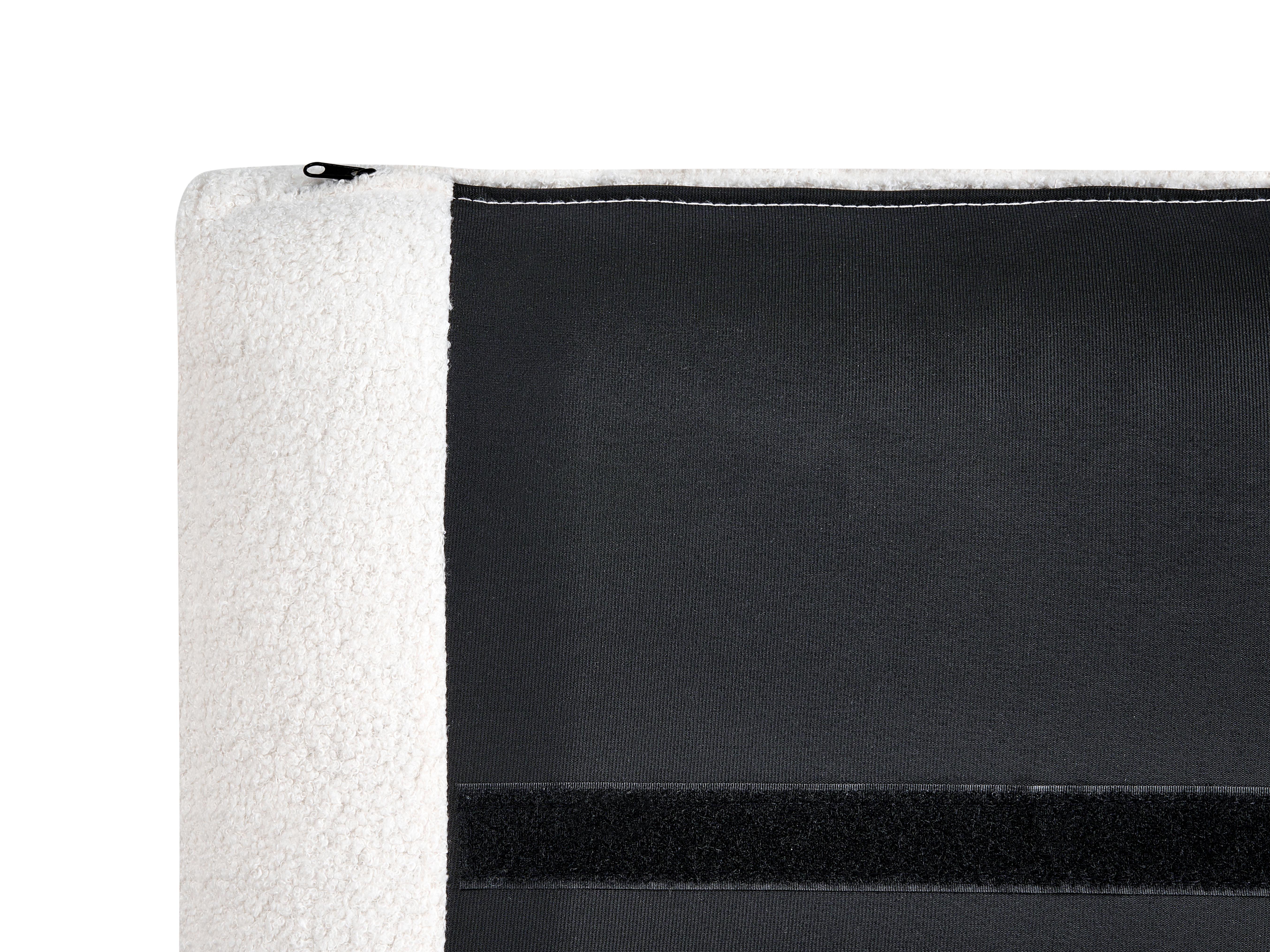 Bett mit Lattenrost Bouclé MELLE 140 x 200 cm Cremeweiß_965638