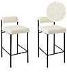 Set of 2 Bar Chairs AMAYA Boucle Off-White