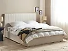 Ottoman Bed VION Fabric Light Beige 160 x 200 cm (EU King Size)