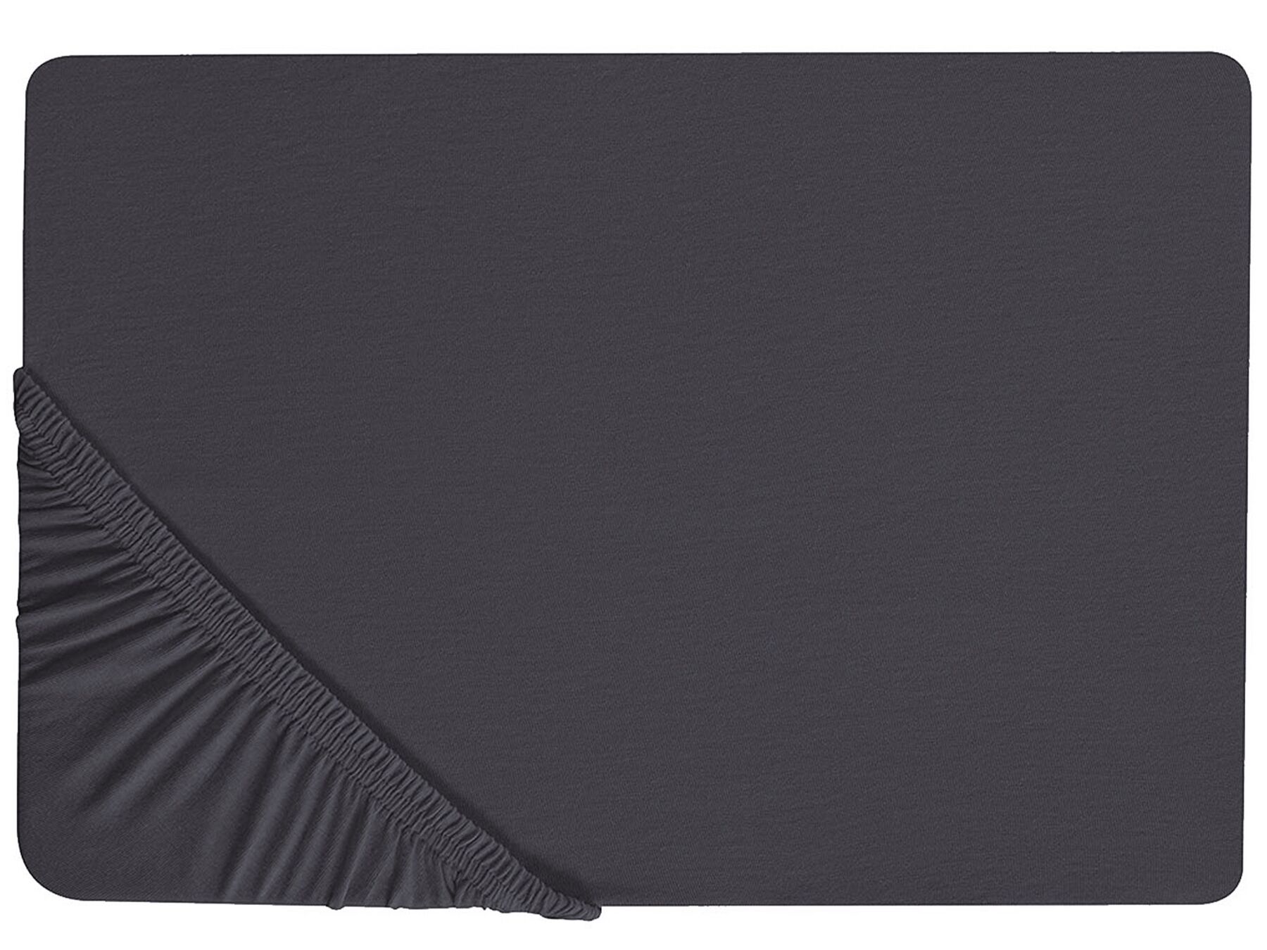 Cotton Fitted Sheet 180 x 200 cm Black HOFUF_815934