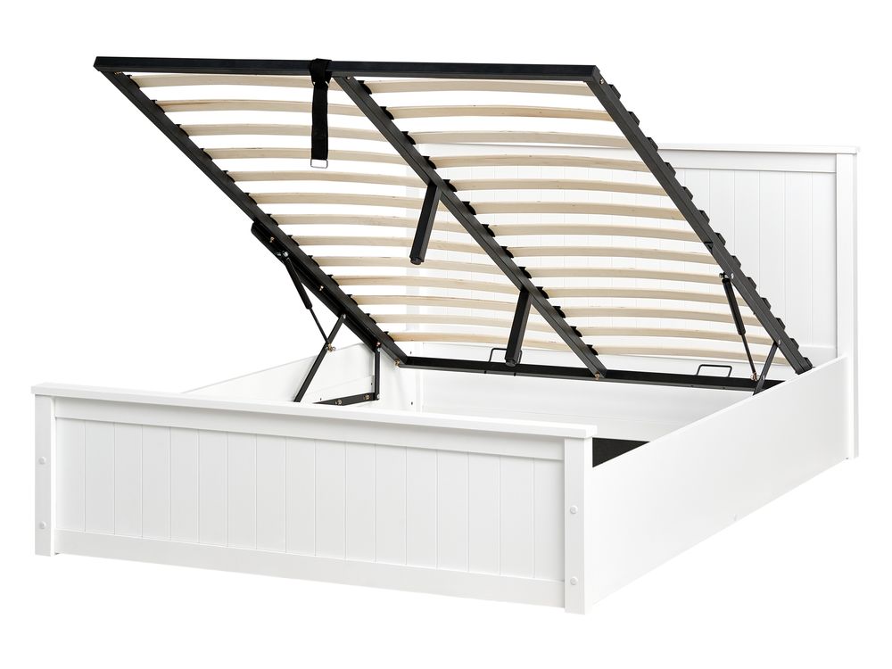 Letto contenitore LAMBRES Legno di pino Bianco 140 x 200 cm