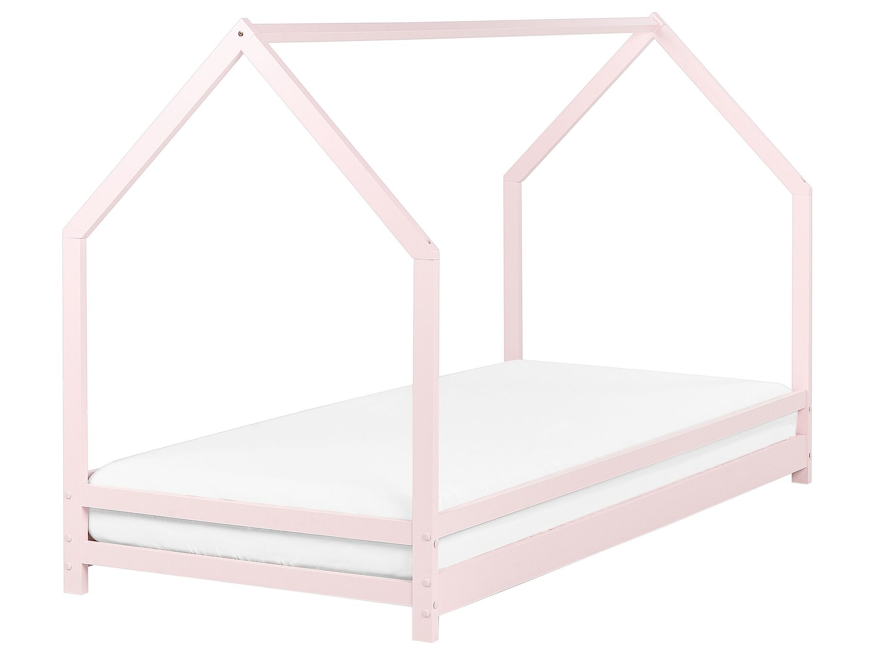 Dřevěný domeček dětská postel 90 x 200 cm pastelově růžová APPY_913272