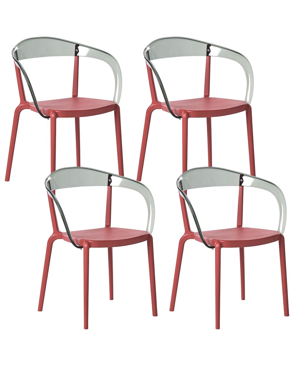 Set of 4 Garden Chairs MALEVIZI Stacking Red